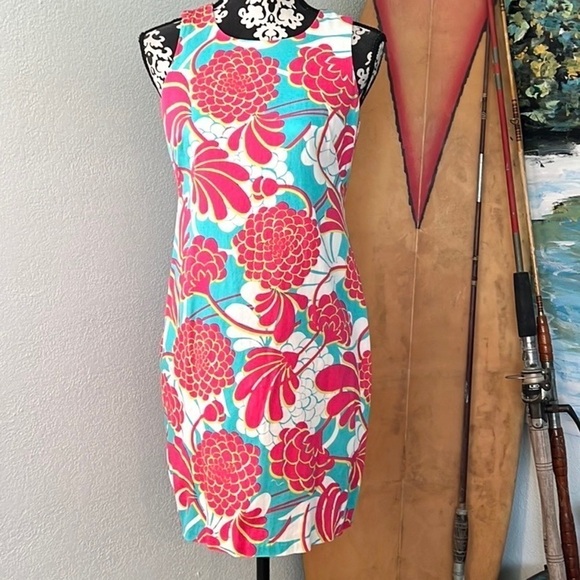 ⭐️London Times,Geo Peonies, Vibrant Dress, Extra Long Zipper, Gorgeous Design! - Picture 12 of 12